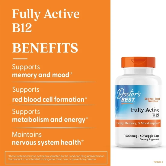 Doctor's Best Fully Active B12 1500mcg Vegicaps 60 Vegicaps