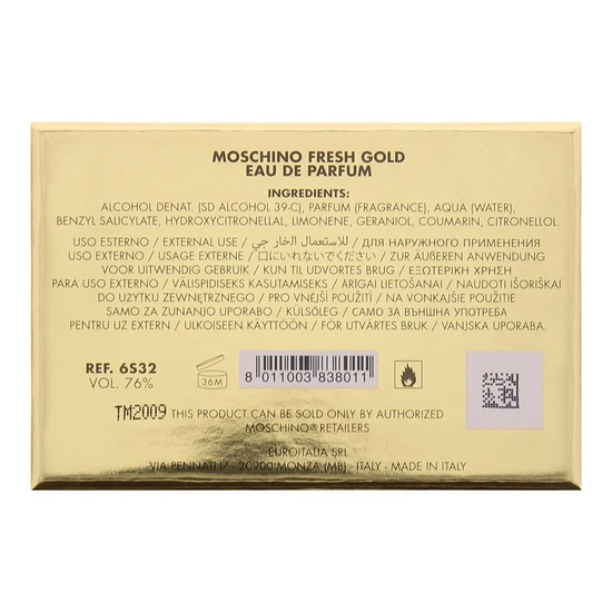 Moschino Gold Fresh Couture Eau De Parfum 100ml