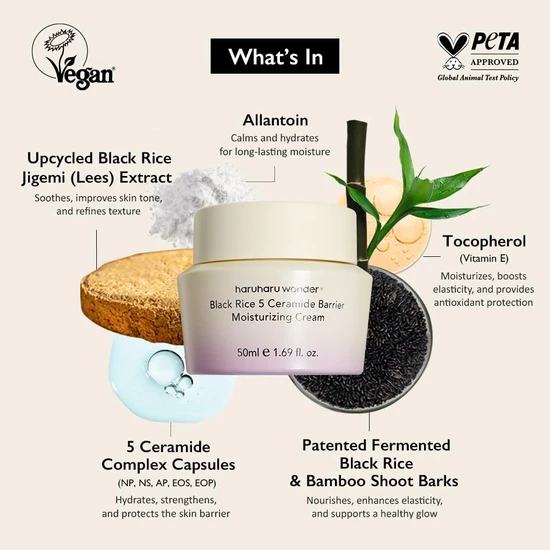 Haruharu Wonder Black Rice 5 Ceramide Barrier Moisturising Cream 50ml