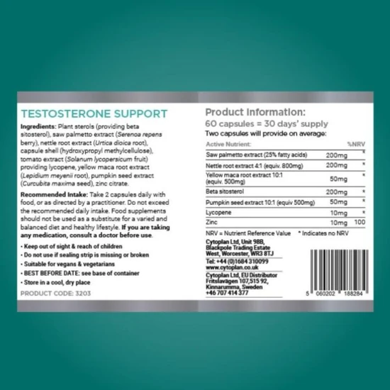 Cytoplan Testosterone Support Capsules 60 Capsules