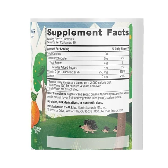 Nordic Naturals Kids Vitamin C Tangy Tangerine Gummies 60 Gummies