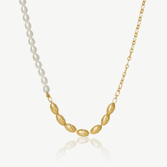 Kyoto Pearl Frida Pearl Necklace 18ct Gold Plated White / Gold