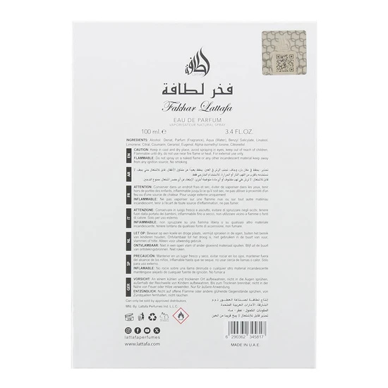 Lattafa Fakhar Platin Eau De Parfum 100ml