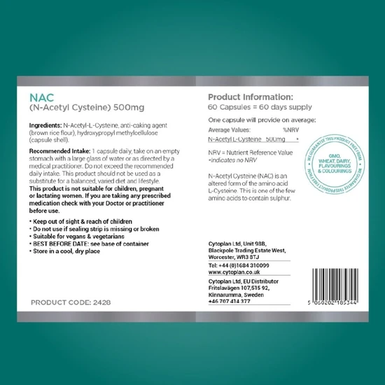 Cytoplan NAC Capsules 60 Capsules