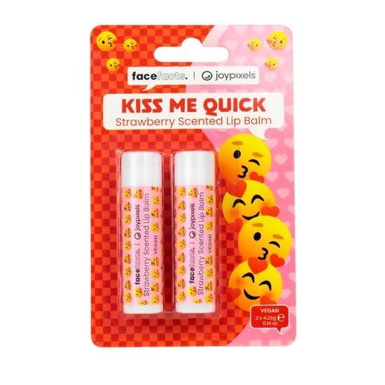Face Facts Kiss Me Quick Strawberry Scented Lip Balm 2 x 4.25g