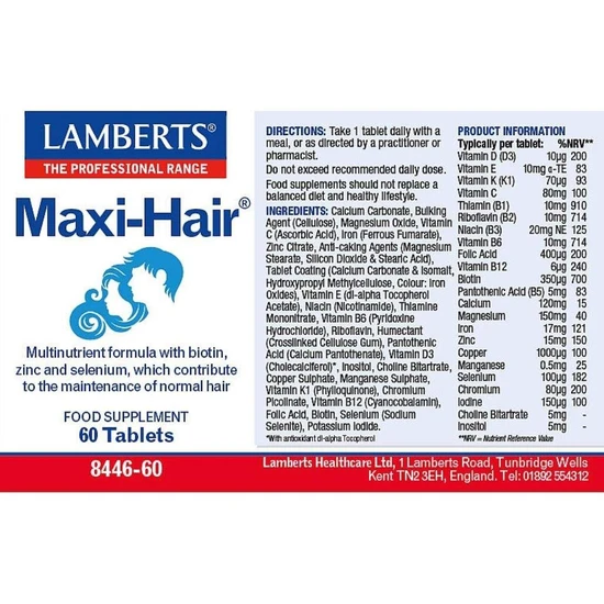 Lamberts Maxi-Hair Tablets 60 Tablets