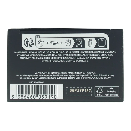 Karl Lagerfeld Pour Homme Eau De Toilette 50ml