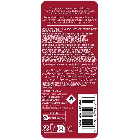 Baylis & Harding Cherry Temptation Luxury Body & Hair Mist 250ml