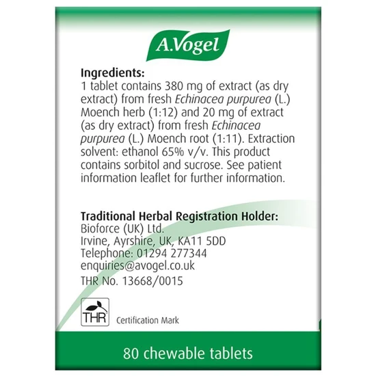 A.Vogel Echinaforce Chewable Cold & Flu Tablets 40 Tablets