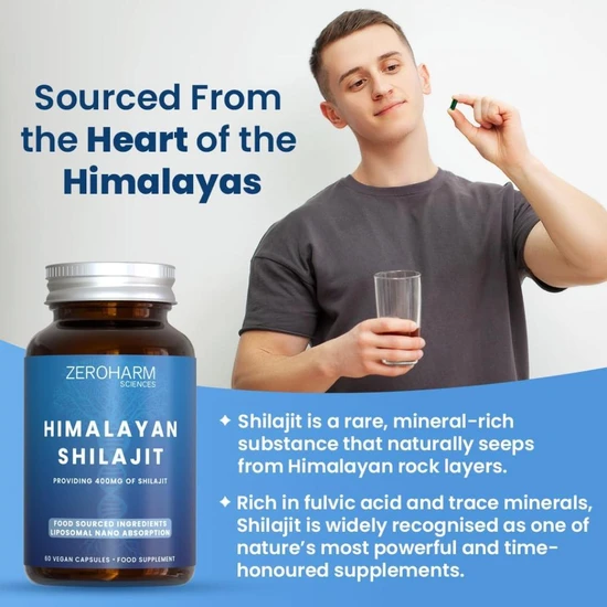 ZeroHarm Liposomal Himalayan Shilajit 400mg Capsules 60 Capsules