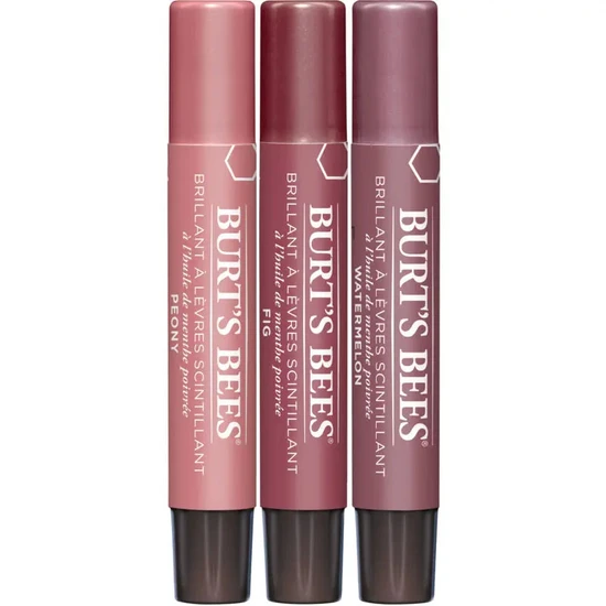 Burt's Bees Petal Kisses Lip Shimmer Gift Set 3 x 2.6g