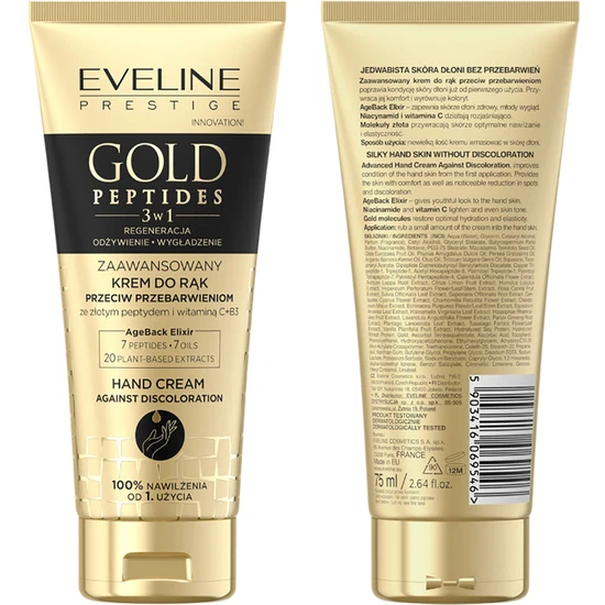Eveline Prestige Gold Peptides 3 In 1 Hand Cream 75ml
