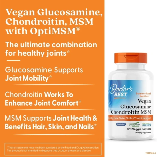 Doctor's Best Vegan Glucosamine & Chondroitin & MSM 120 Vcaps