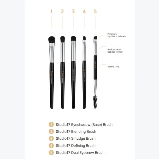 STUDIO17 Eye Makeup Brush Set 5pcs
