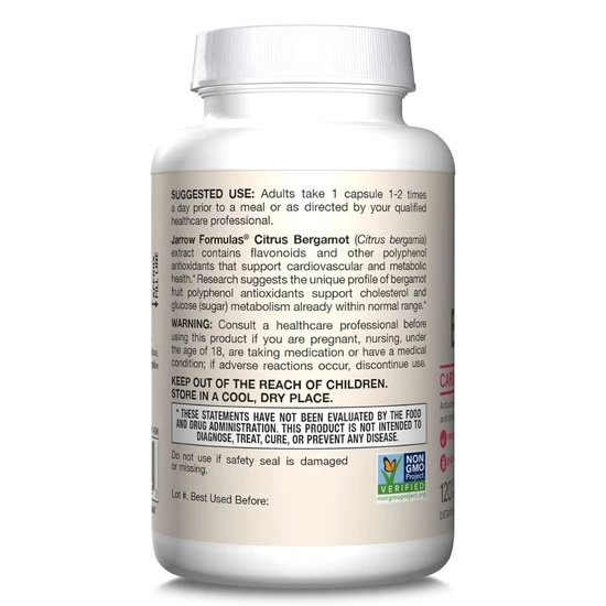 Jarrow Formulas Citrus Bergamot 500mg | 120 Veg Caps