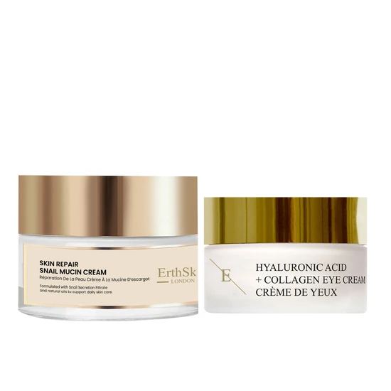 Erth Skin London Skin Repair Snail Mucin Cream + Hyaluronic Acid + Collagen Pro Age Eye Cream 50ml + 30ml