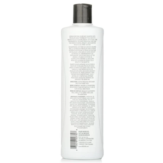 Nioxin Derma Purifying System 3 Cleanser Shampoo Coloured Hair, Light Thinning, Colour Safe 500ml