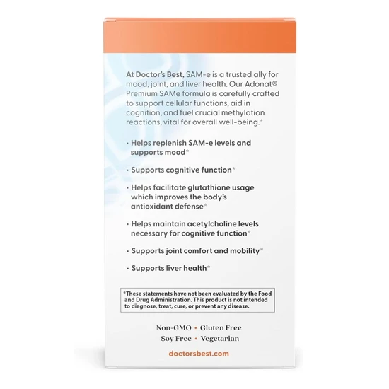 Doctor's Best SAM-e 400mg Double-Strength 60 Tablets