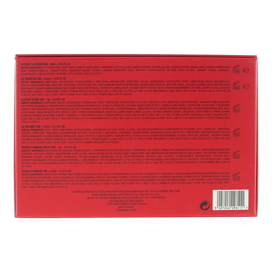 Giorgio Armani Red Lip Collector's Limited Edition Gift Set Shade 400 6 Pieces