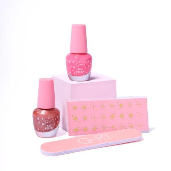 Q-KI Stellar Mani Kit Gift Set 1x Nail File + 1x Nail Art Sticker + Nail Polish 2x 3.5ml