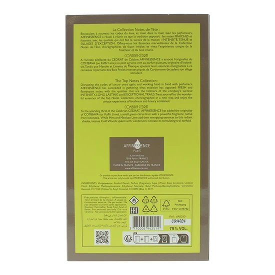 Affinessence Combava Cedrat Eau De Parfum 100ml