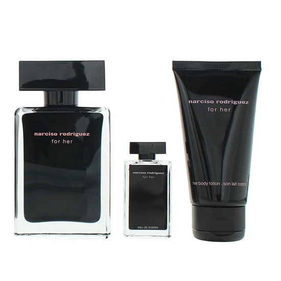 Narciso Rodriguez For Her Gift Set 50ml Eau De Toilette + 50ml Body Lotion +7.5ml Eau De Toilette