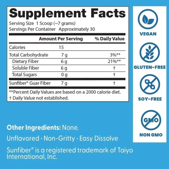 Doctor's Best Prebiotic Powder Sunfiber 210g