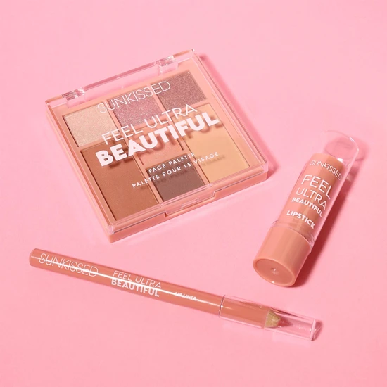 Sunkissed Feel Ultra Beautiful Gift Set Face Palette + Lip Liner + Lipstick