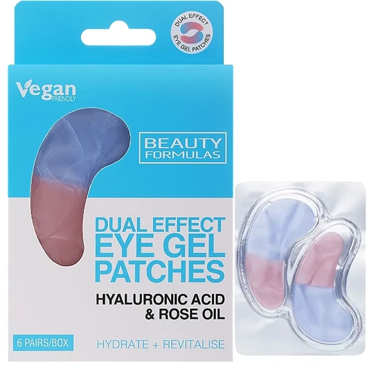 Beauty Formulas Dual Effect Eye Gel Patches With Hyaluronic Acid & Rose Oil 6 Pairs