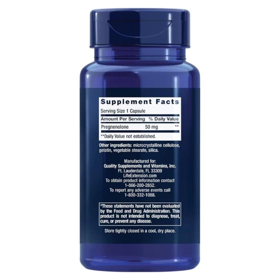 Life Extension Pregnenolone 50mg 100 Capsules
