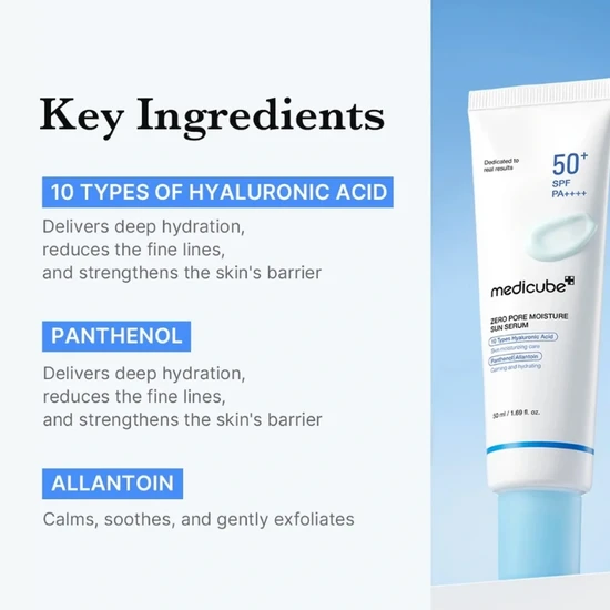 Medicube Zero Pore Moisture Sun Serum SPF 50+ 50ml