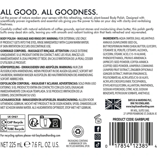 Baylis & Harding Goodness Lime Mint & Eucalyptus Natural Body Polish 225ml