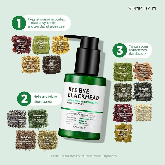 Some by Mi 30 Days Bye Bye Blackhead Miracle Green Tea-Tox Bubble Cleanser 120g