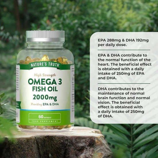 Nature's Truth Omega 3 Fish Oil 2000mg 60 Softgels