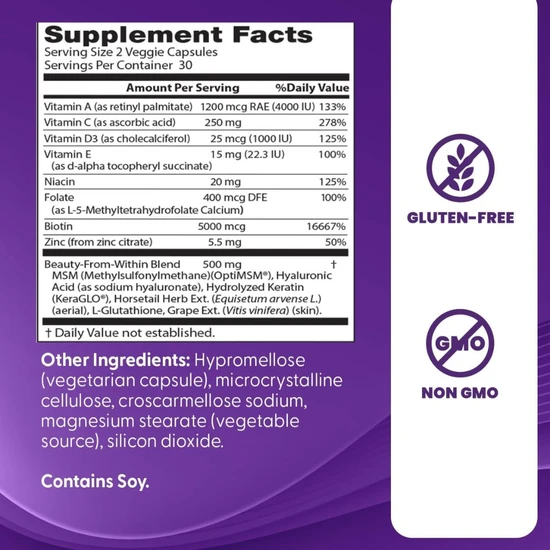 Doctor's Best Women's Hair Skin & Nails Capsules 60 Capsules