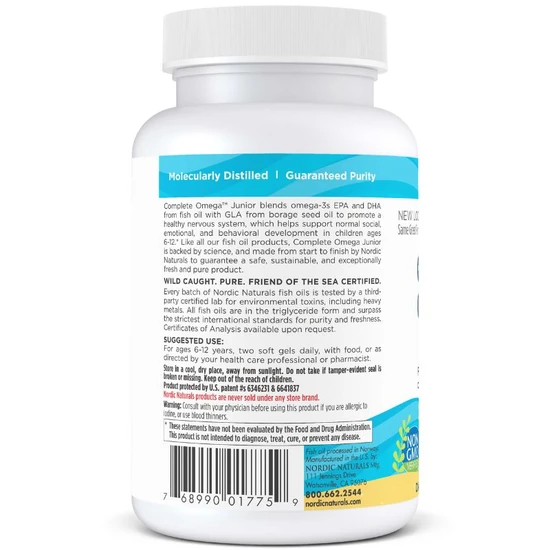 Nordic Naturals Complete Omega Junior 283mg Lemon 90 Mini Softgels