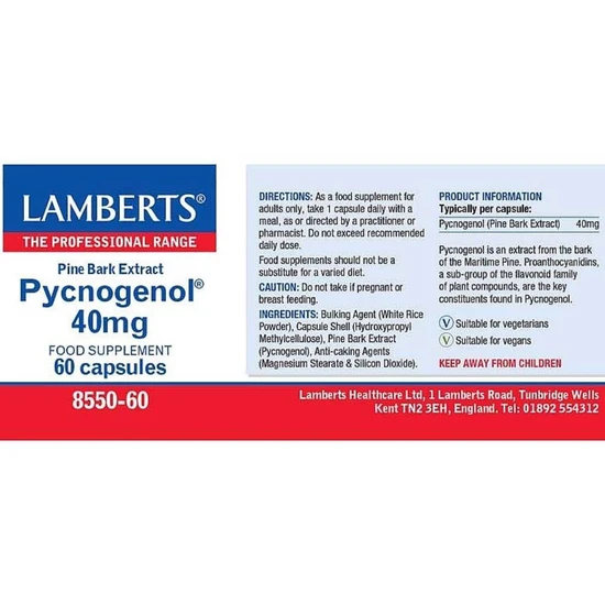 Lamberts Pycnogenol Capsules 60 Capsules