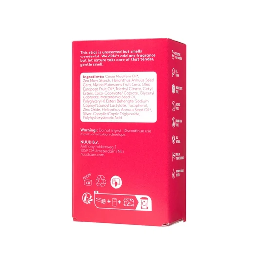 Nuud Natural Unscented Stick Vegan Deodorant 45gr