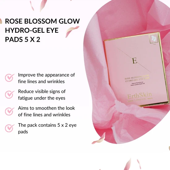 Erth Skin London Rose Blossom Glow Hydro-Gel Eye Pads 5 x 2