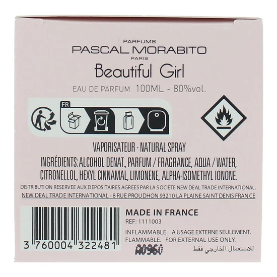 Pascal Morabito Beautiful Girl Eau De Parfum 100ml