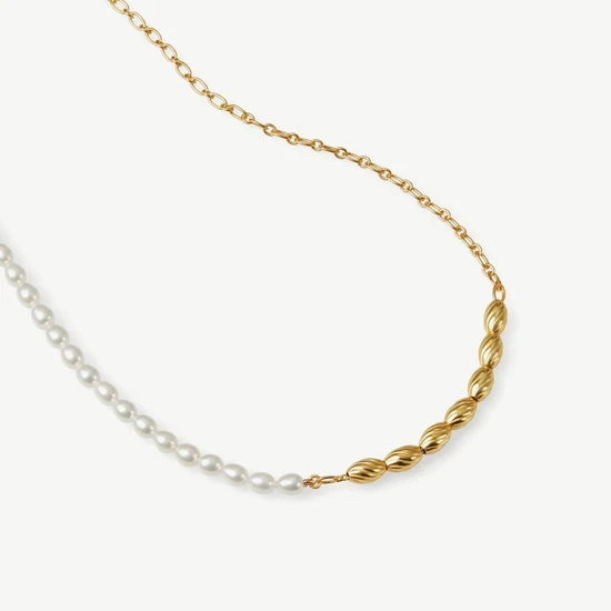 Kyoto Pearl Frida Pearl Necklace 18ct Gold Plated White / Gold