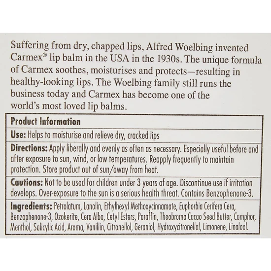 Carmex Classic Moisturising Lip Balm Stick 4.25g