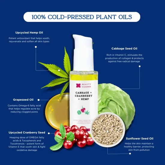 Beauty Cleanse Superfood Cleansing Oil & Makeup Remover Cabbage + Cranberry