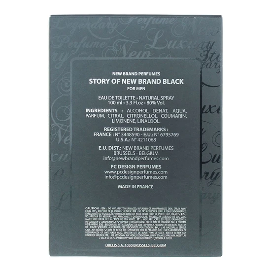 New Brand Story Of Black For Men Eau De Toilette 100ml