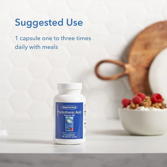 Allergy Research Group Pantothenic Acid Vitamin B5 Capsules 90 Capsules