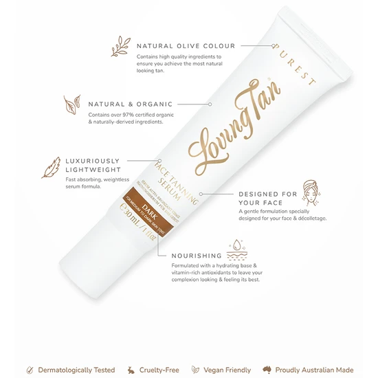 Loving Tan Purest Tanning Face Tanning Serum Dark 30ml