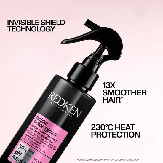 Redken Acidic Colour Gloss Heat Protection Leave-In Treatment 230°c Hair Shine Spray 190ml