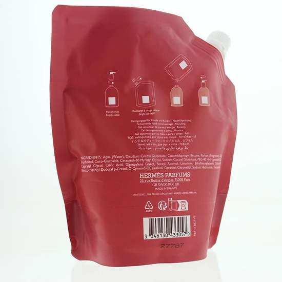 Hermès Eau De Rhubarbe Ecarlate Hand & Body Cleansing Gel 300ml - Refill