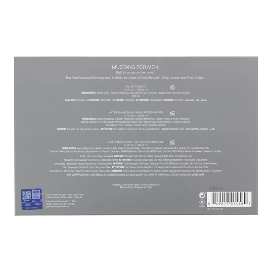 Mustang Blue Eau De Toilette Aftershave Balm + Body Wash Gift Set 100ml