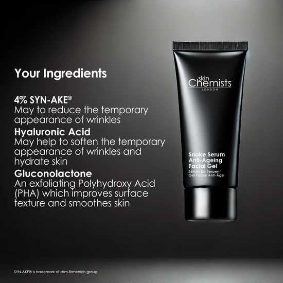 skinChemists Snake Serum Anti-Ageing Facial Gel 30ml